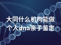 大同什么机构能做个人dna亲子鉴定