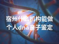 宿州什么机构能做个人dna亲子鉴定