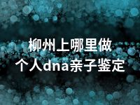 柳州上哪里做个人dna亲子鉴定