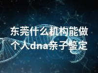 东莞什么机构能做个人dna亲子鉴定