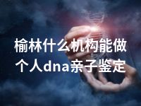 榆林什么机构能做个人dna亲子鉴定