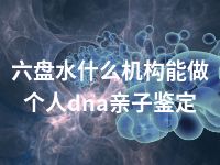 六盘水什么机构能做个人dna亲子鉴定