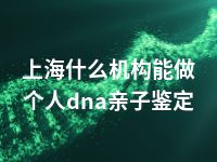 上海什么机构能做个人dna亲子鉴定