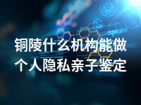 铜陵什么机构能做个人隐私亲子鉴定