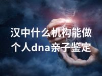 汉中什么机构能做个人dna亲子鉴定