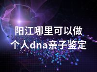 阳江哪里可以做个人dna亲子鉴定