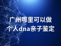 广州哪里可以做个人dna亲子鉴定