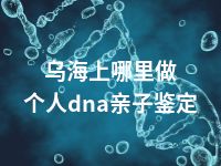 乌海上哪里做个人dna亲子鉴定