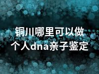 铜川哪里可以做个人dna亲子鉴定