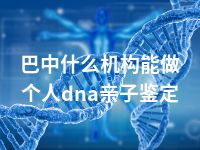 巴中什么机构能做个人dna亲子鉴定