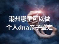 潮州哪里可以做个人dna亲子鉴定