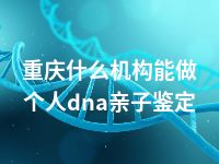 重庆什么机构能做个人dna亲子鉴定