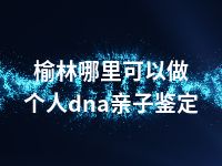 榆林哪里可以做个人dna亲子鉴定