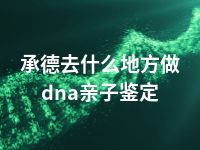 承德去什么地方做dna亲子鉴定