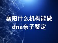 襄阳什么机构能做dna亲子鉴定