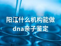 阳江什么机构能做dna亲子鉴定