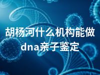 胡杨河什么机构能做dna亲子鉴定