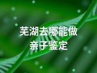 芜湖去哪能做亲子鉴定