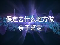 保定去什么地方做亲子鉴定