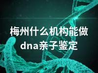 梅州什么机构能做dna亲子鉴定