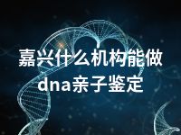 嘉兴什么机构能做dna亲子鉴定