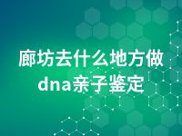 廊坊去什么地方做dna亲子鉴定