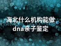 海北什么机构能做dna亲子鉴定