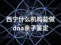 西宁什么机构能做dna亲子鉴定