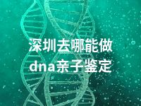 深圳去哪能做dna亲子鉴定