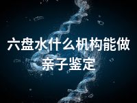 六盘水什么机构能做亲子鉴定