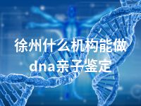 徐州什么机构能做dna亲子鉴定