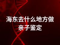 海东去什么地方做亲子鉴定