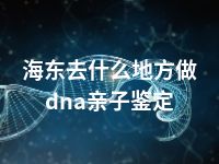 海东去什么地方做dna亲子鉴定