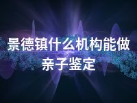 景德镇什么机构能做亲子鉴定