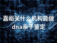 嘉峪关什么机构能做dna亲子鉴定