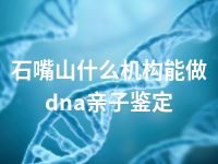 石嘴山什么机构能做dna亲子鉴定