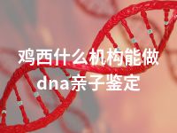 鸡西什么机构能做dna亲子鉴定