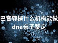 巴音郭楞什么机构能做dna亲子鉴定