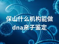 保山什么机构能做dna亲子鉴定