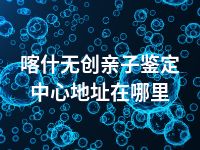 喀什无创亲子鉴定中心地址在哪里