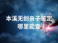 本溪无创亲子鉴定哪里能查