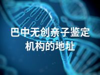 巴中无创亲子鉴定机构的地址