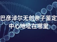 巴彦淖尔无创亲子鉴定中心地址在哪里