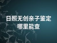 日照无创亲子鉴定哪里能查