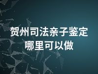 贺州司法亲子鉴定哪里可以做