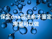 保定dna司法亲子鉴定哪里可以做