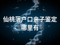 仙桃落户口亲子鉴定哪里有