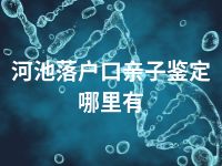 河池落户口亲子鉴定哪里有