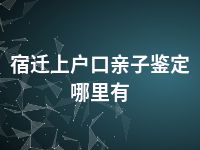 宿迁上户口亲子鉴定哪里有