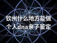 钦州什么地方能做个人dna亲子鉴定